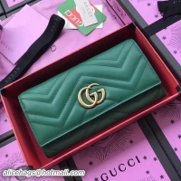 Perfect Gucci GG Marmont Continental Wallet 443436 Green