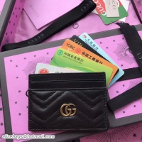 Unique Discount Gucci Leather Card Case 499360 Black