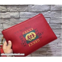 Top Design Gucci Coco Capitán Vintage Logo Pouch Clutch Bag 121101 Red 2018