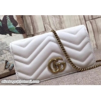 Discount Gucci GG Marmont Leather Mini Bag 488426 White 2018