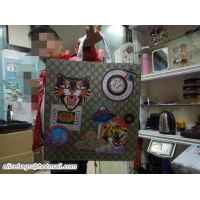 High Quality Gucci Angry Cat Print GG Supreme Tote Bag 450950 2017