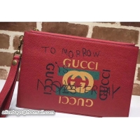 Popular Style Gucci Coco Capitán Vintage Logo Portfolio Pouch Clutch Bag 494320 Red