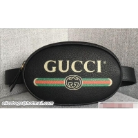 Shop Duplicate Gucci Print Leather Vintage Logo Belt Bag 476434 Black 2018
