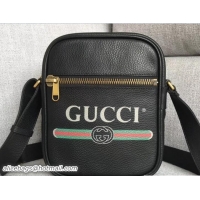 Grade Quality Gucci Vintage Logo Print Messenger Bag 523591 Black 2018