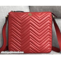 Shop Duplicate Gucci GG Marmont Messenger Bag 523369 Red 2018