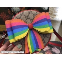 Unique Style Gucci Children's Multicolor rainbow Bow GG Messenger Bag 478294 2018