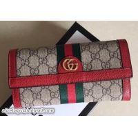 Sumptuous Gucci Ophidia GG Web Continental Wallet 523153 Red 2018