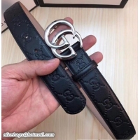 Best Price Gucci Width 3.5cm Leather Belt Black with Double G Buckle 519784