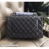 aaaaa Chanel Classic Flap Jumbo Bag A1113 in Patent Leather Gray