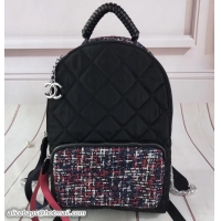 Good Quality Chanel Tweed and Nylon Astronaut Essentials Backpack Bag A91964 Black