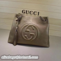 Good Product Gucci Soho Medium Tote Bag Calfskin Leather 308982 Bronze