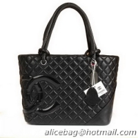 Chanel Cambon Patent CC A25169 Black Shoulder Bags