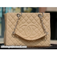 Chanel Classic Coco Bag Apricot GST Cannage Pattern A50995 Silver
