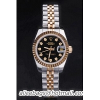 Rolex Datejust Golden&Black 25mm Women Watch-RD3832