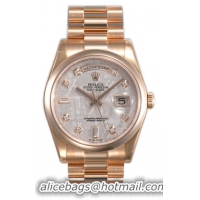 Rolex Day-Date Series Mens Automatic 18kt Rose Gold Wristwatch 118205-MTDP