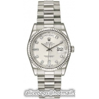 Rolex Day-Date Series Mens Automatic 18kt White Gold Wristwatch 118239-SD