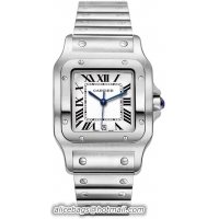 Cartier Santos Stainless Steel Mens Swiss Quartz Wristwatch-W20060D6