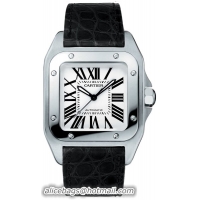 Cartier Santos 100 Stainless Steel Fashionable Mens Automatic Wristwatch-W20106X8