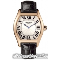 Cartier Tortue Series Fashionable 18kt Rose Gold XL Mens Manual Winding Wristwatch-W1546051