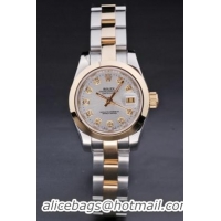 Rolex Datejust White&Golden Stainless Steel 25mm Watch-RD3787