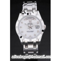 Rolex Day-Date Round Cutwork White Surface Watch-RD3846