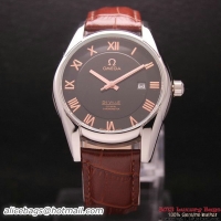 OMEGA DE VILLE Co-AXIAL CHRONOMETER Steel on Brown Leather Strap OM77005