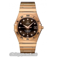 Omega Constellation Chronometer 18k Rose Gold Mens Automatic COSC Wristwatch 1103.60.00