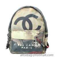 Chanel Graffiti Printed Canvas Backpack A92353 Black