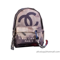 Chanel Graffiti Printed Canvas Backpack A9923 Grey