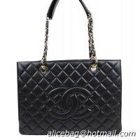 Good Quality Chanel Classic Coco Bag Black GST Caviar Leather A50995 Gold