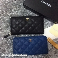 Chanel Matelasse Zip Around Wallet Cannage Pattern A50071