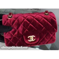 Chanel mini Classic Flap Bag Flannelette CHA1020 Burgundy