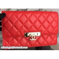 Chanel Flap Shoulder Bag Sheepskin Leather A92136 Red