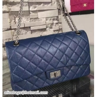 Unique Ladies Chanel Jumbo Classic Flap Bag Black Original Calfskin Leather CHA6212 Blue