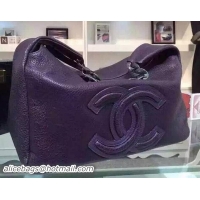 Hand Held Chanel Top Original Deerskin Leather Hobo Bags A92170 Purple