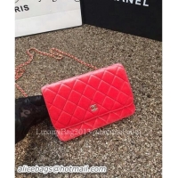 Shop Duplicate Chanel WOC mini Flap Bag Velvet B33814 Red&Gold