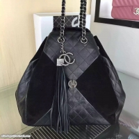 Stylish Chanel Backpack Calfskin & Deerskin Leather A82201 Black