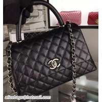 Classic Chanel Shoulder Tote Bag Original Caviar Leather A7779 Black