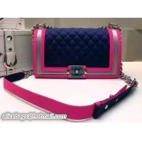 Unique Discount Boy Chanel Flap Shoulder Bag Original Fabric A67086 RoyalBlue