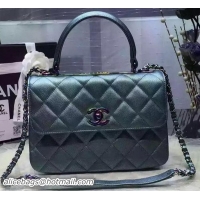 Buy Low Cost Chanel Classic Top Flap Bag Sheepskin Leather A92236 Green