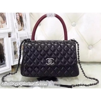 Stylish Chanel Classic Top Handle Bag Sheepskin Leather A92991 Red
