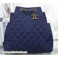 Fashion Luxury Chanel Denim Fabric Hobo Bags A91136 Blue