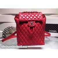 Comfortable Chanel Sheepskin Leather Backpack A59023 Red