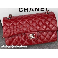 Cheapest Chanel 2.55 Series Double Flap Bag Red Original Patent Leather CF7024 Silver
