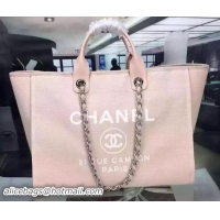 Noble Useful Chanel Large Canvas Tote Shopping Bag A1679 Pink