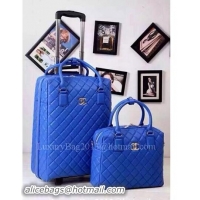Latest 2016 Chanel Luggage Sheepskin Leather A80922 Blue