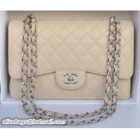 Hot Sell Chanel Jumbo Double Flaps Bag Cannage Pattern A36097 Apricot Silver