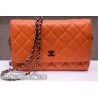 Lower Price Chanel mini Flap Bag Cannage Pattern A33814C Orange
