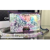 Discount Perfect Boy Chanel Flap Shoulder Bag Multicolour Python Leather A67086B