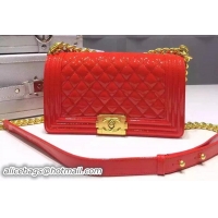 Perfect Boy Chanel Flap Shoulder Bag Patent Leather A67086 Red